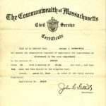 Certificate announcing George J. Baumeister has passed the examination for Lieutenant, score 87.86, March 27, 1918.