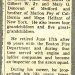 Obituary for retired Fire Fighter - Inspector Gilbert W. Jones, who died August 5, 1964.