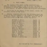 General Order #29 of 1921 notifying Hoseman David F. Watkins to report to Drill School, April 6, 1921.